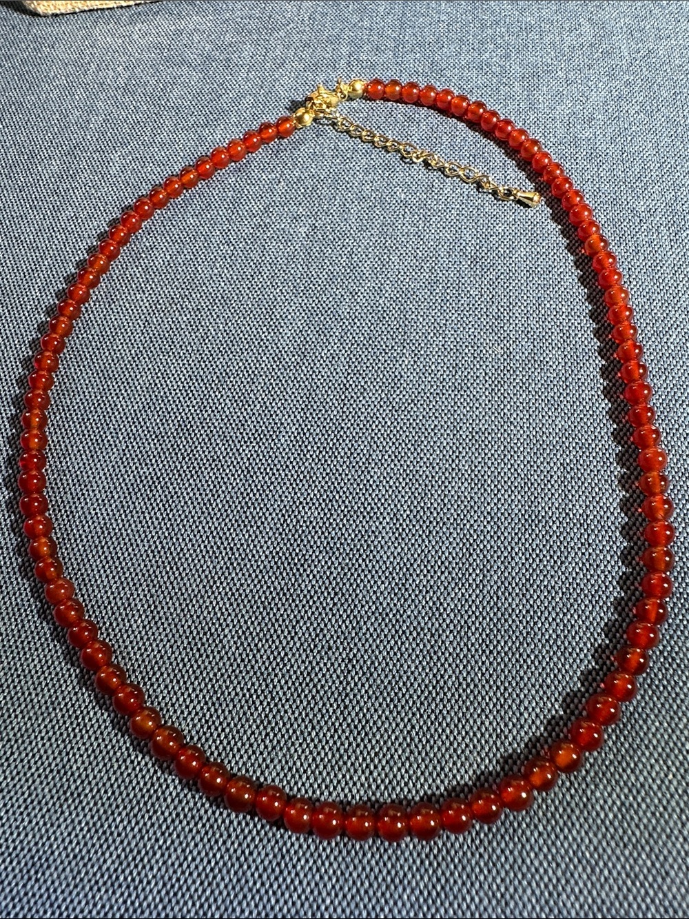 4mm carnelian bead necklace 18”